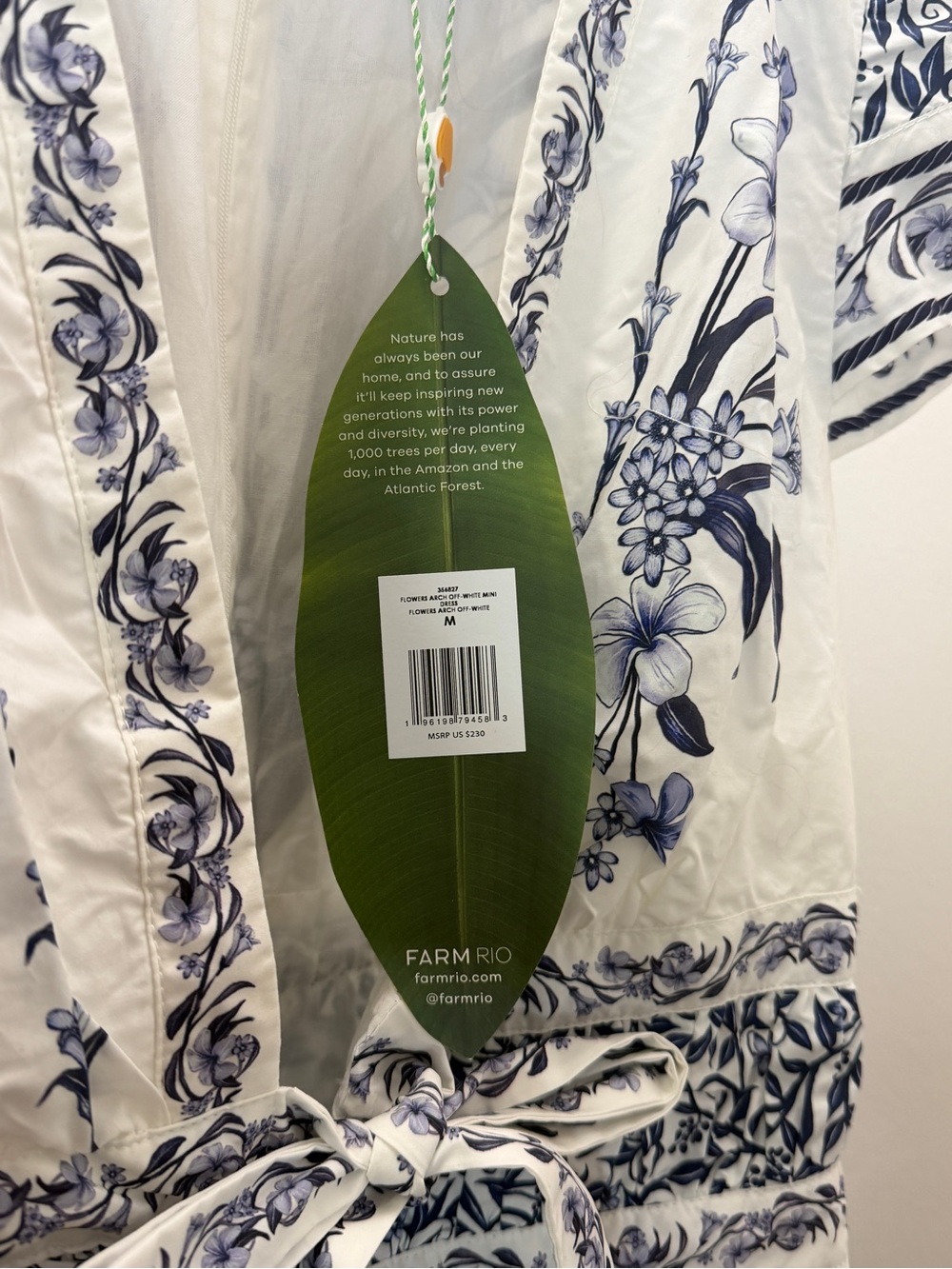 BNWT Farm Rio Off-White Flowers Arch Ruffled Mini Dress - Picture 6 of 10